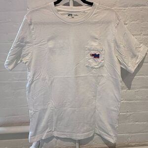Keith Haring for Uniqlo White Embroidered Pocket T-Shirt